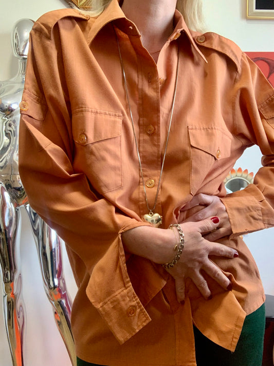 Chemise Vintage Coton Chic Pelle à tartes 1970/80 France
