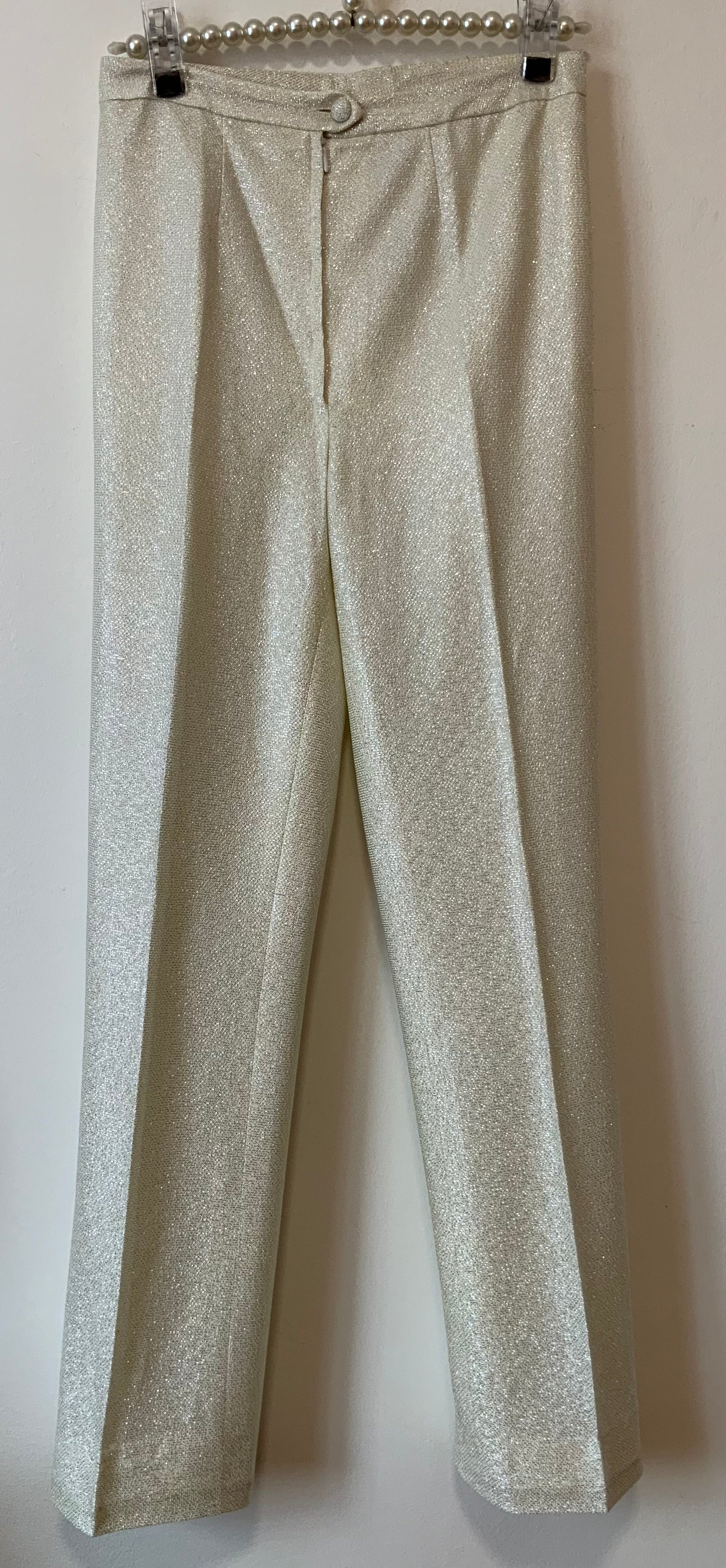 Somptueux Ensemble Fait Main Pailleté Disco Pépite Vintage 1970 Strass