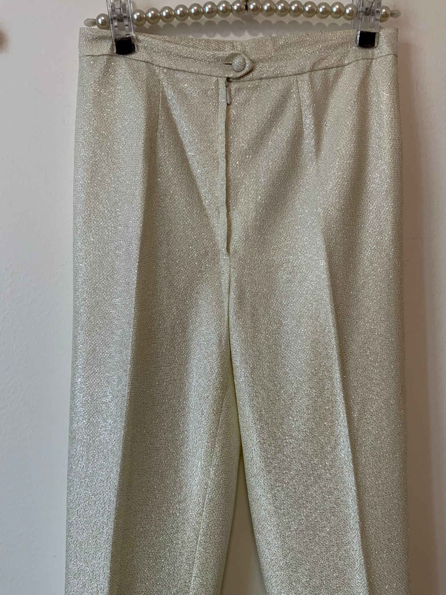 Somptueux Ensemble Fait Main Pailleté Disco Pépite Vintage 1970 Strass