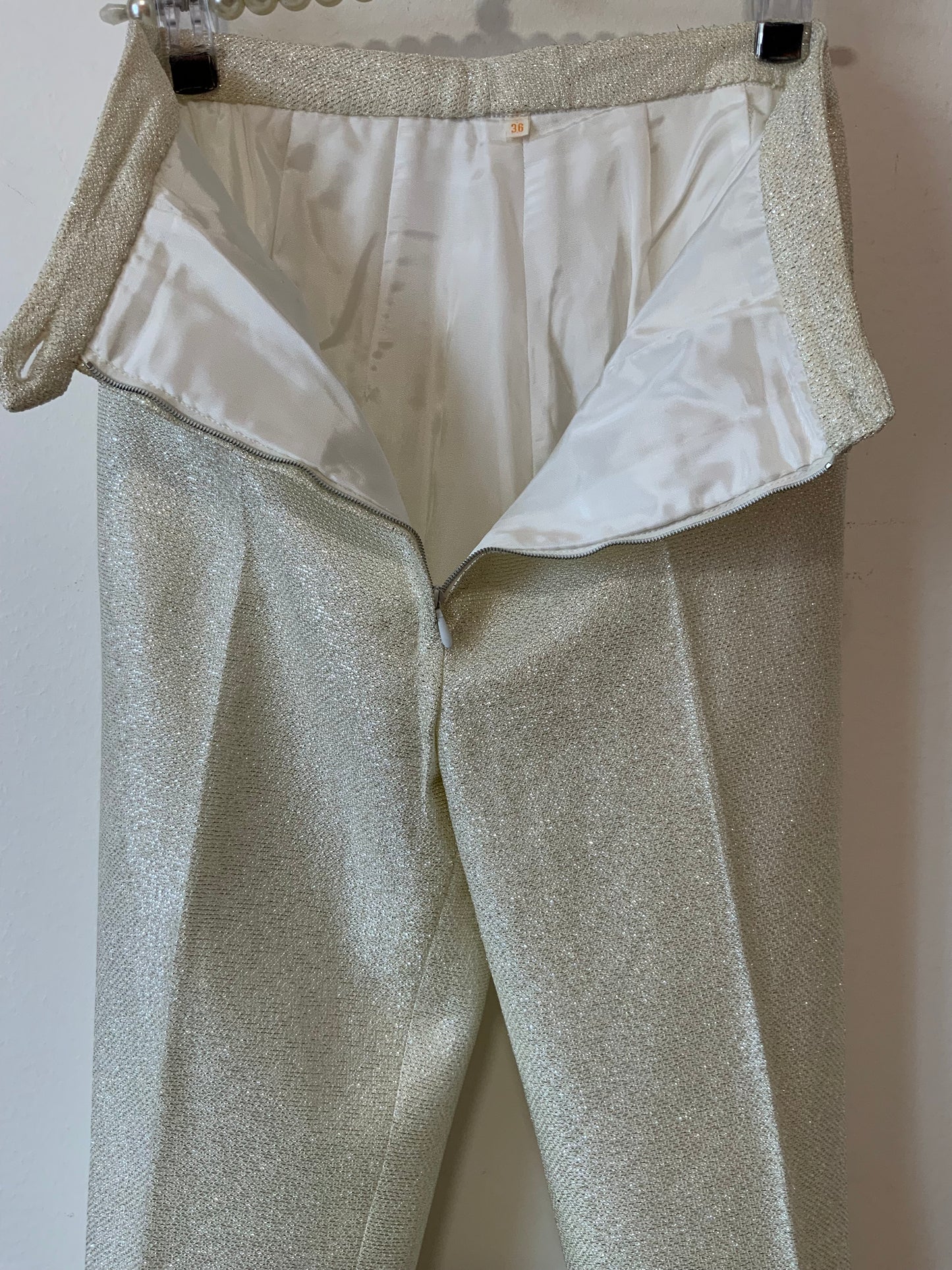 Somptueux Ensemble Fait Main Pailleté Disco Pépite Vintage 1970 Strass