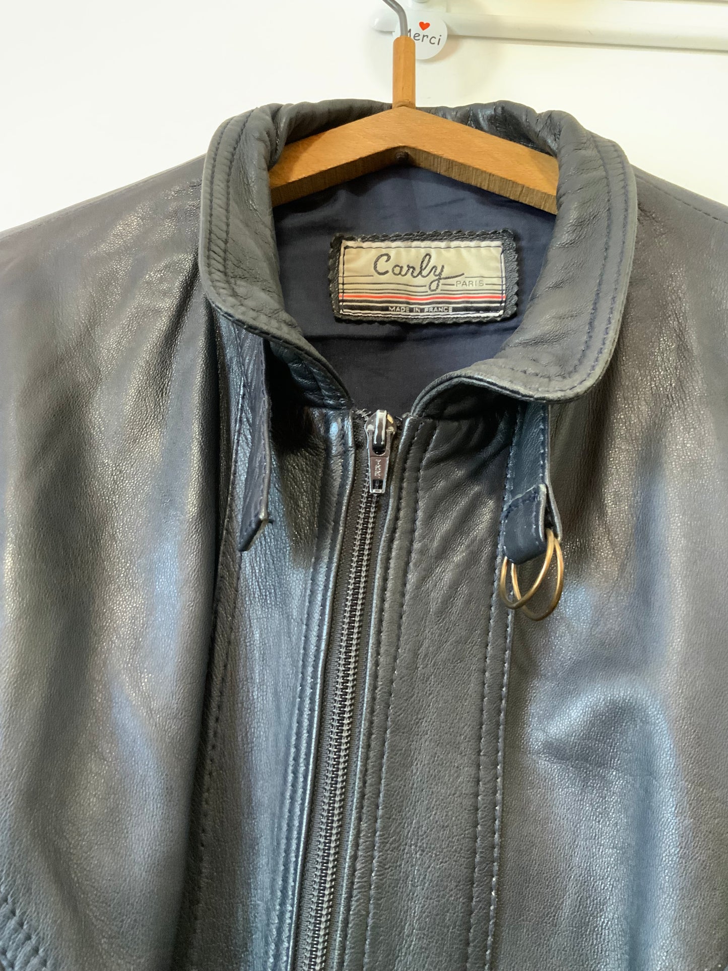 Blouson Cuir Vintage Luxe Carly Paris Made in France 1970/80