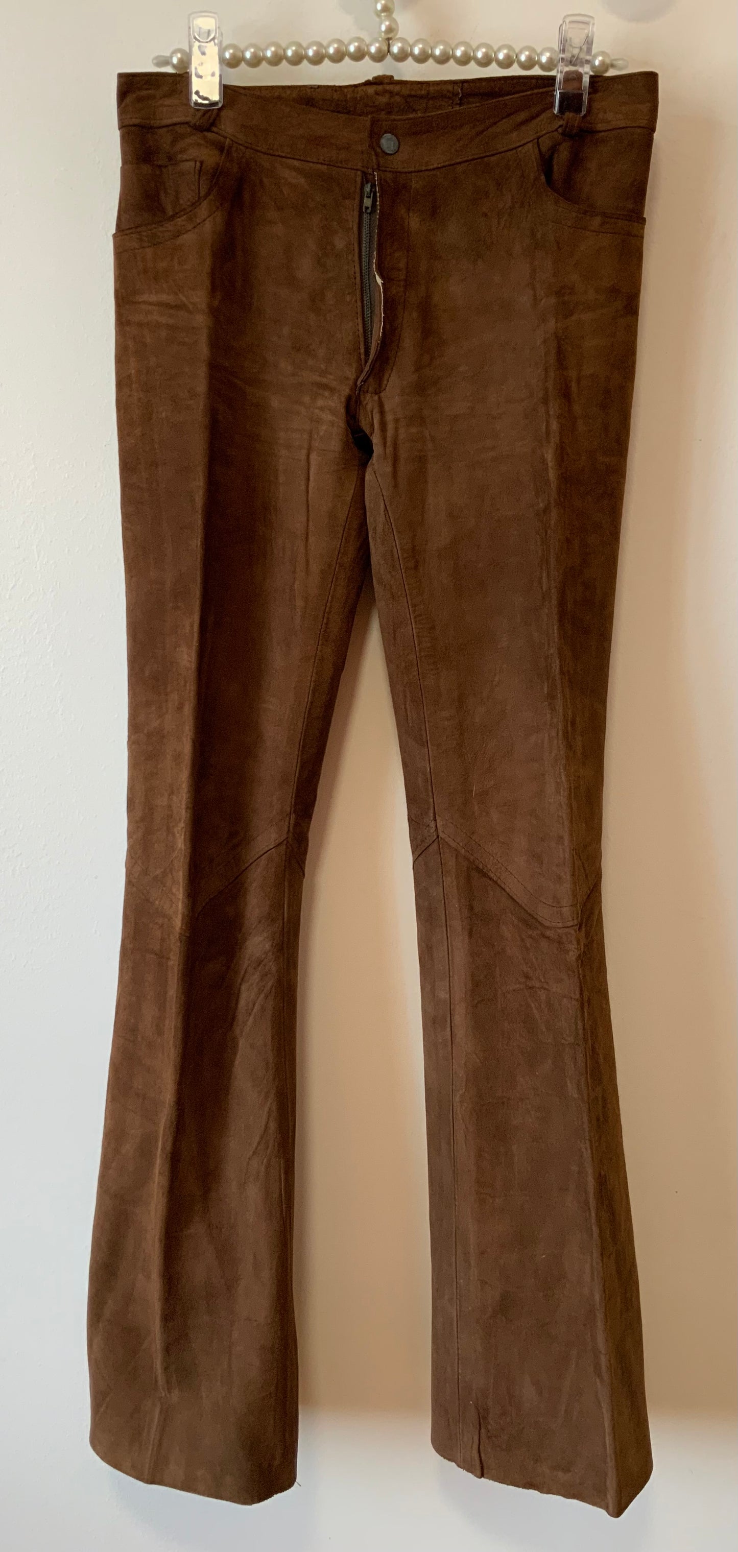 Pantalon Flare Daim marron Fourreur Confection 1970 Pépite