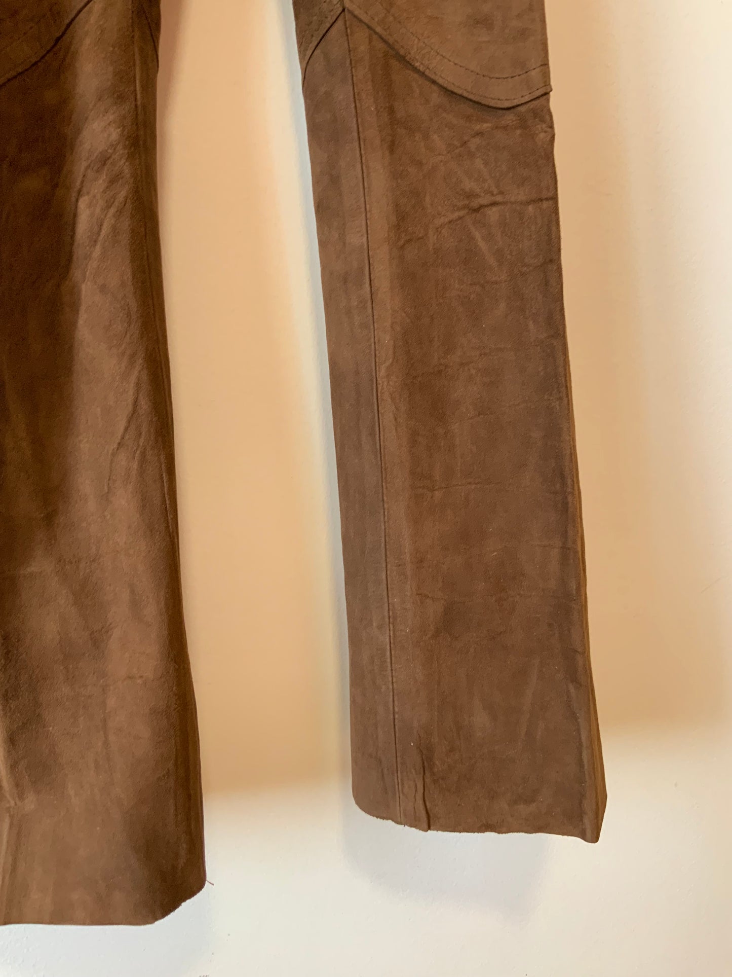 Pantalon Flare Daim marron Fourreur Confection 1970 Pépite