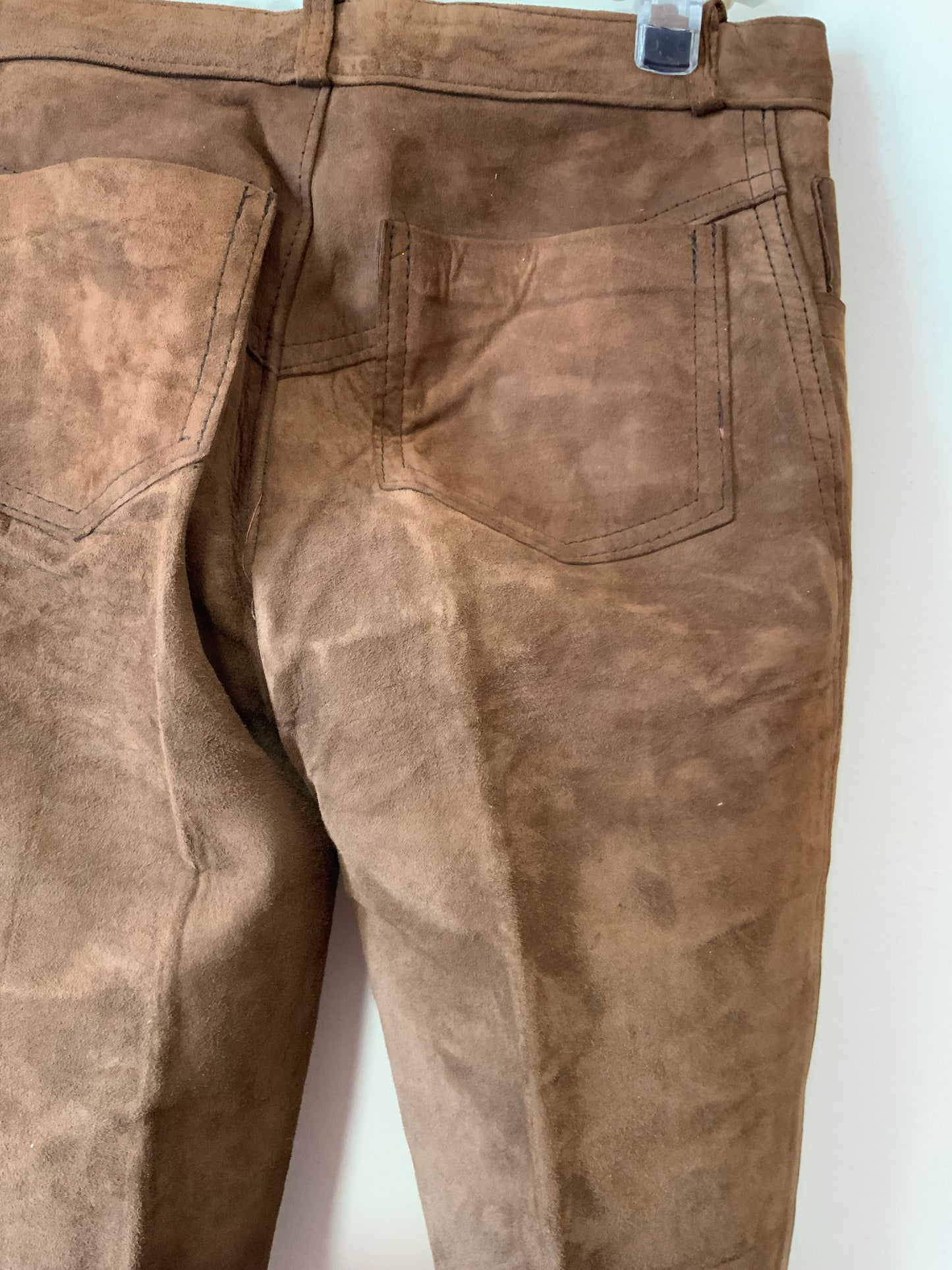 Pantalon Flare Daim marron Fourreur Confection 1970 Pépite