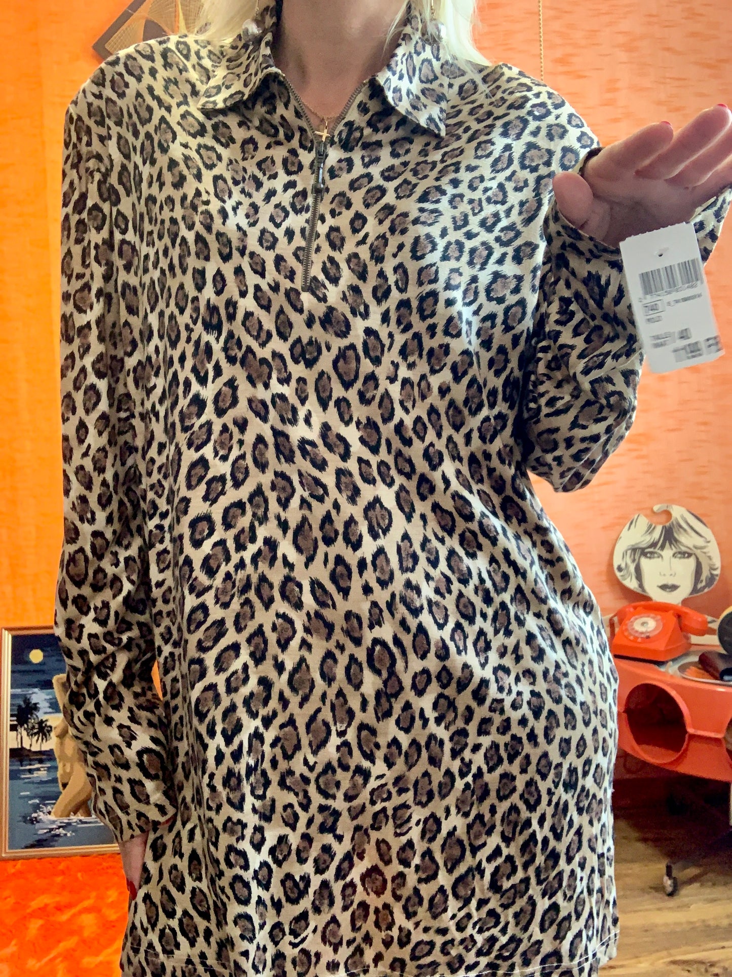 Top Blouse léopard Vintage Neuf Deadstock Viscose