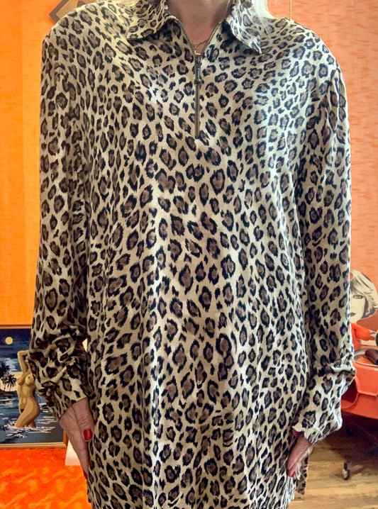 Top Blouse léopard Vintage Neuf Deadstock Viscose