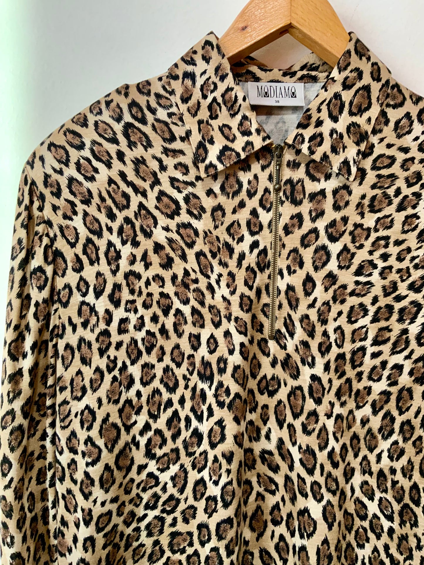 Top Blouse léopard Vintage Neuf Deadstock Viscose