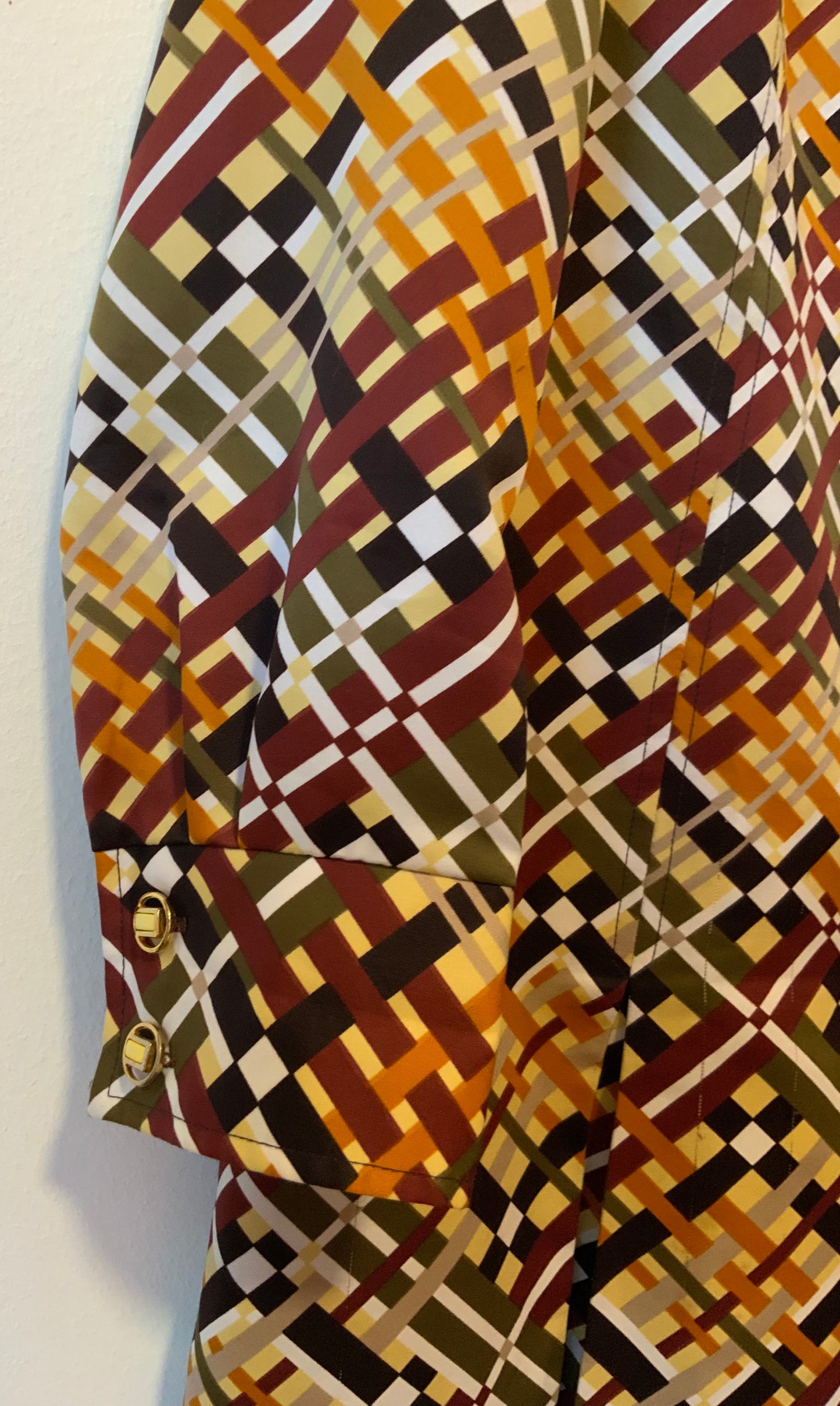 Sublime Robe a motifs géométriques Col pelle à tartes Vintage Création