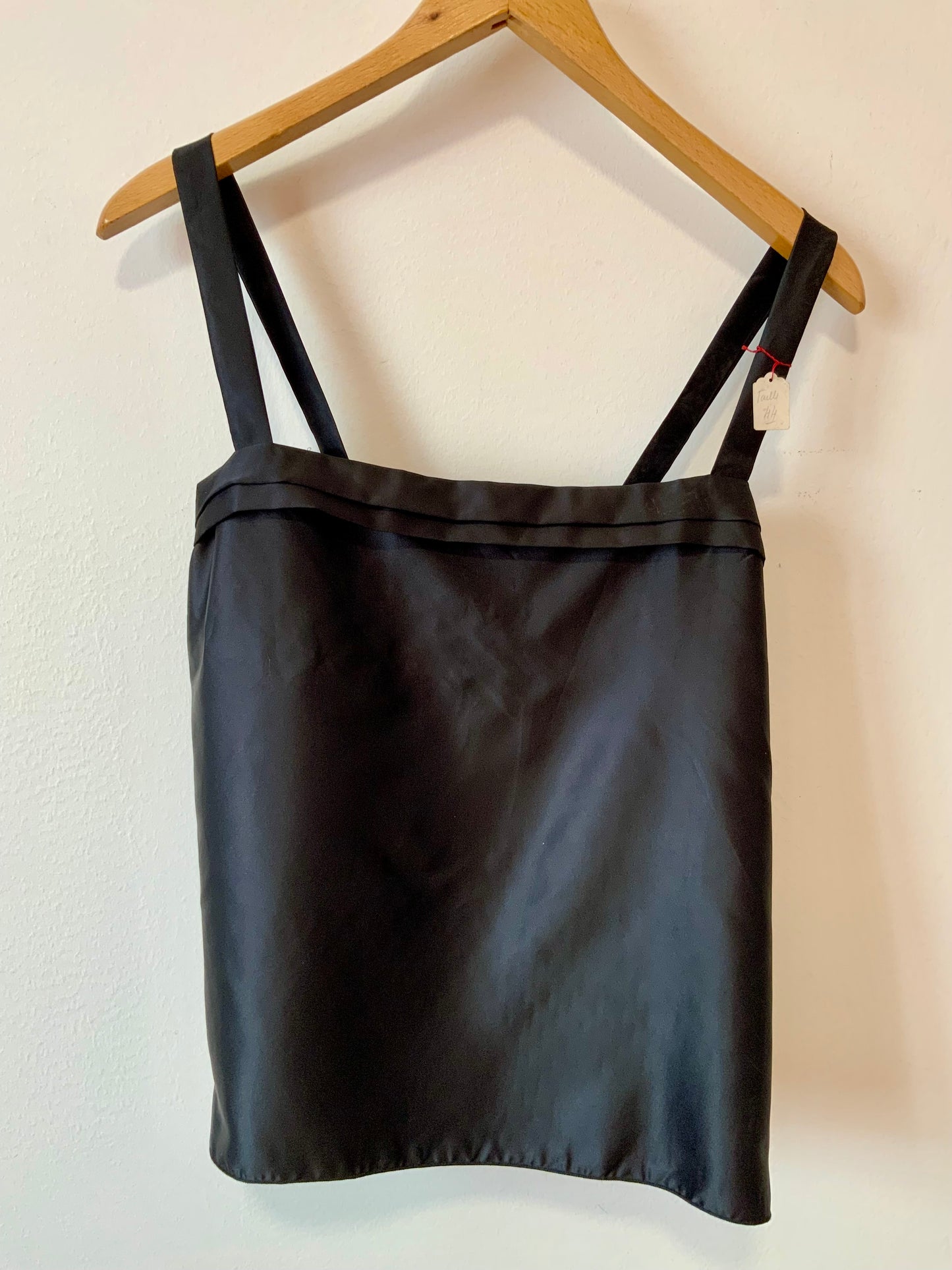 Débardeur effet satin Noir Deadstock Vintage Neuf 1980 France