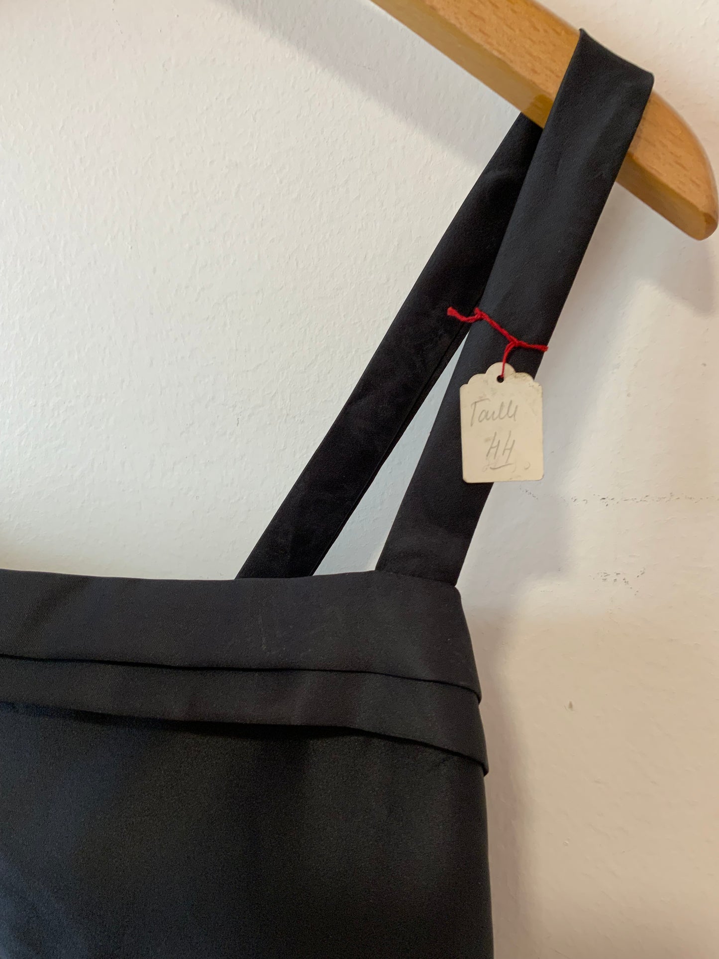 Débardeur effet satin Noir Deadstock Vintage Neuf 1980 France