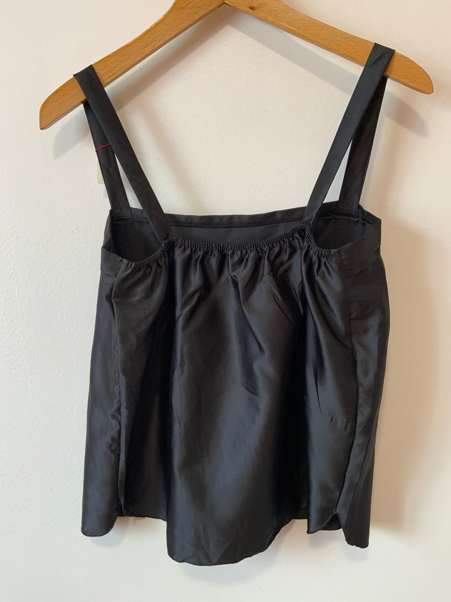 Débardeur effet satin Noir Deadstock Vintage Neuf 1980 France
