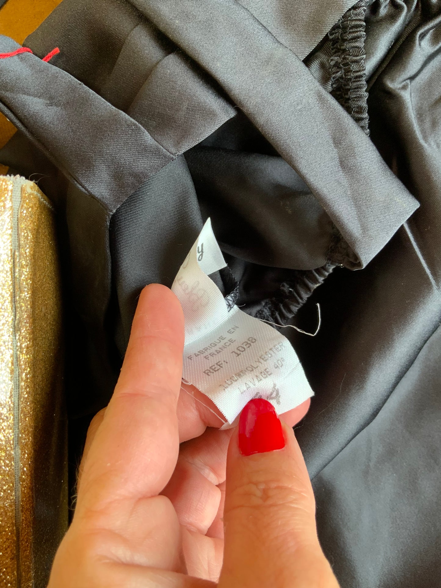 Débardeur effet satin Noir Deadstock Vintage Neuf 1980 France