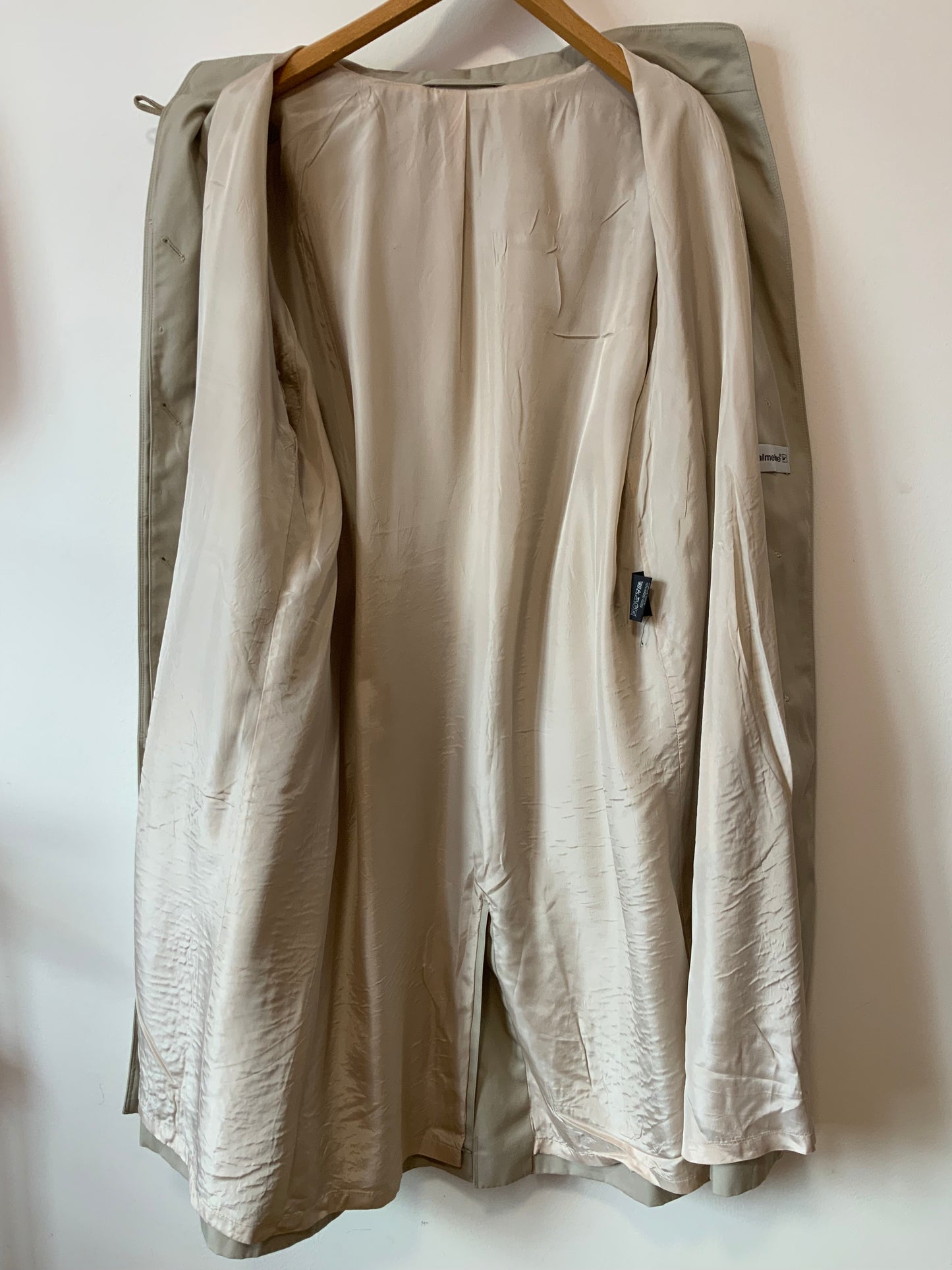 Trench ceinturé 1980/1990 Vintage Chic empiècements daim