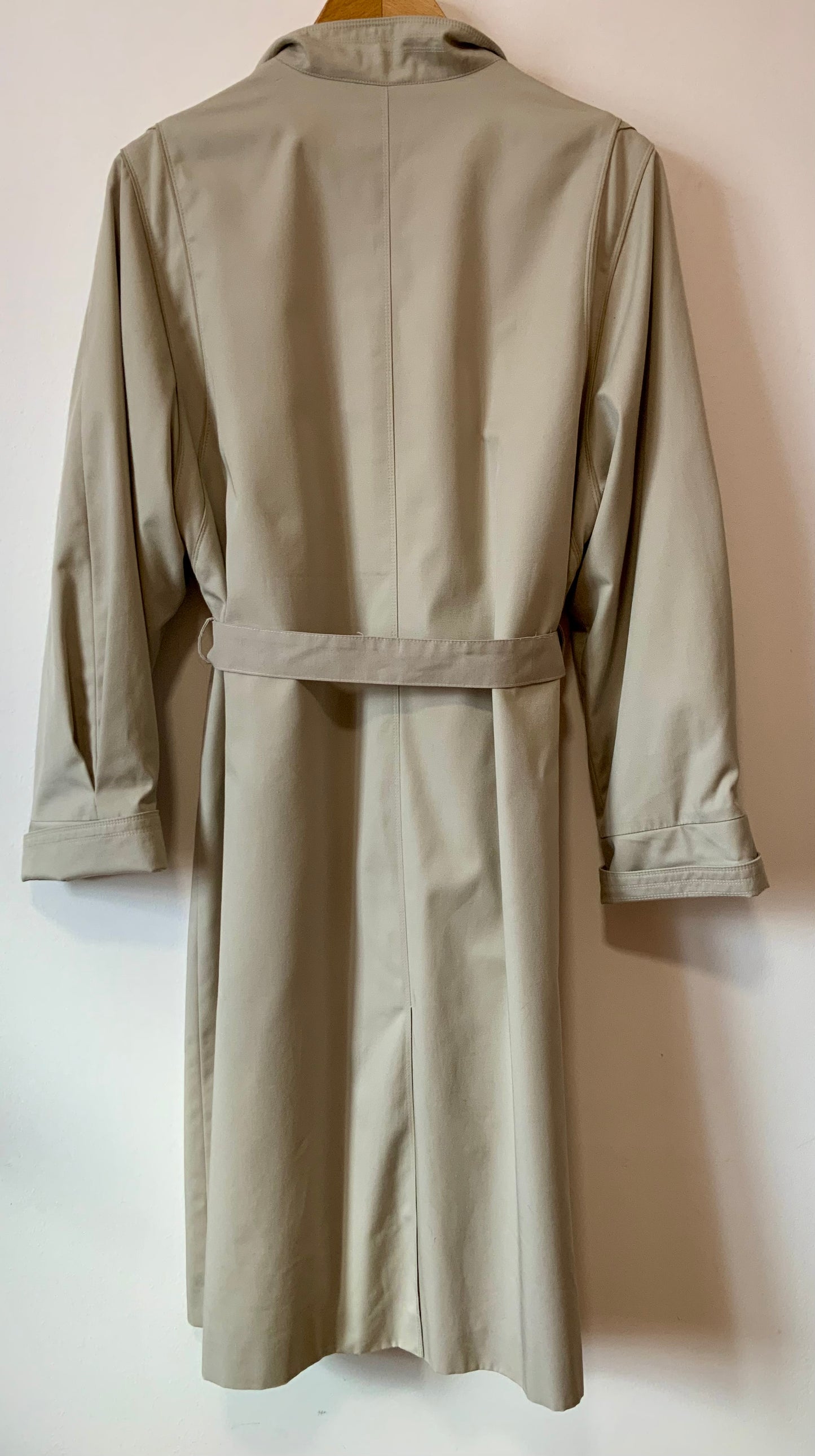 Trench ceinturé 1980/1990 Vintage Chic empiècements daim