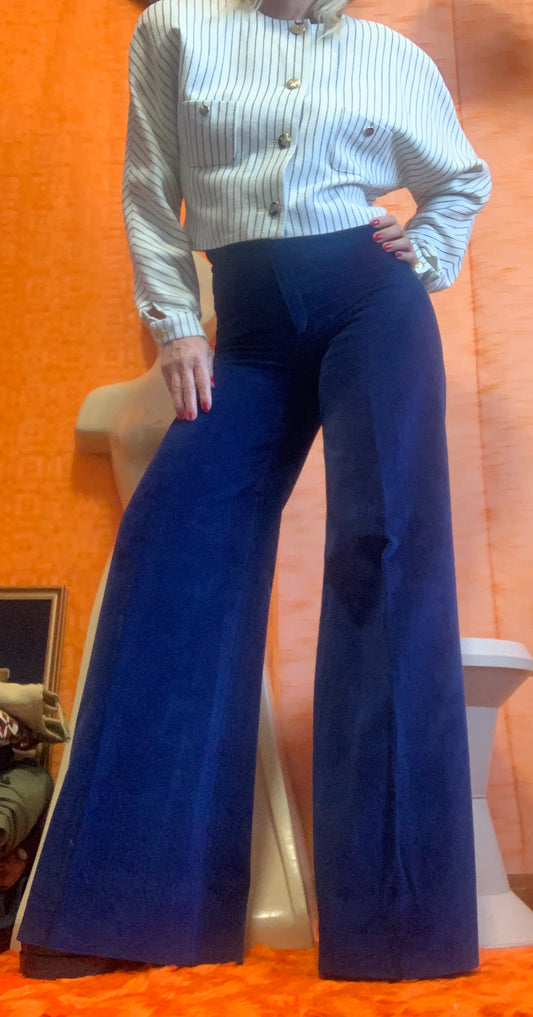 Incroyable Pantalon Pattes d’éléphant Velours épais Taille Haute Vintage 1970