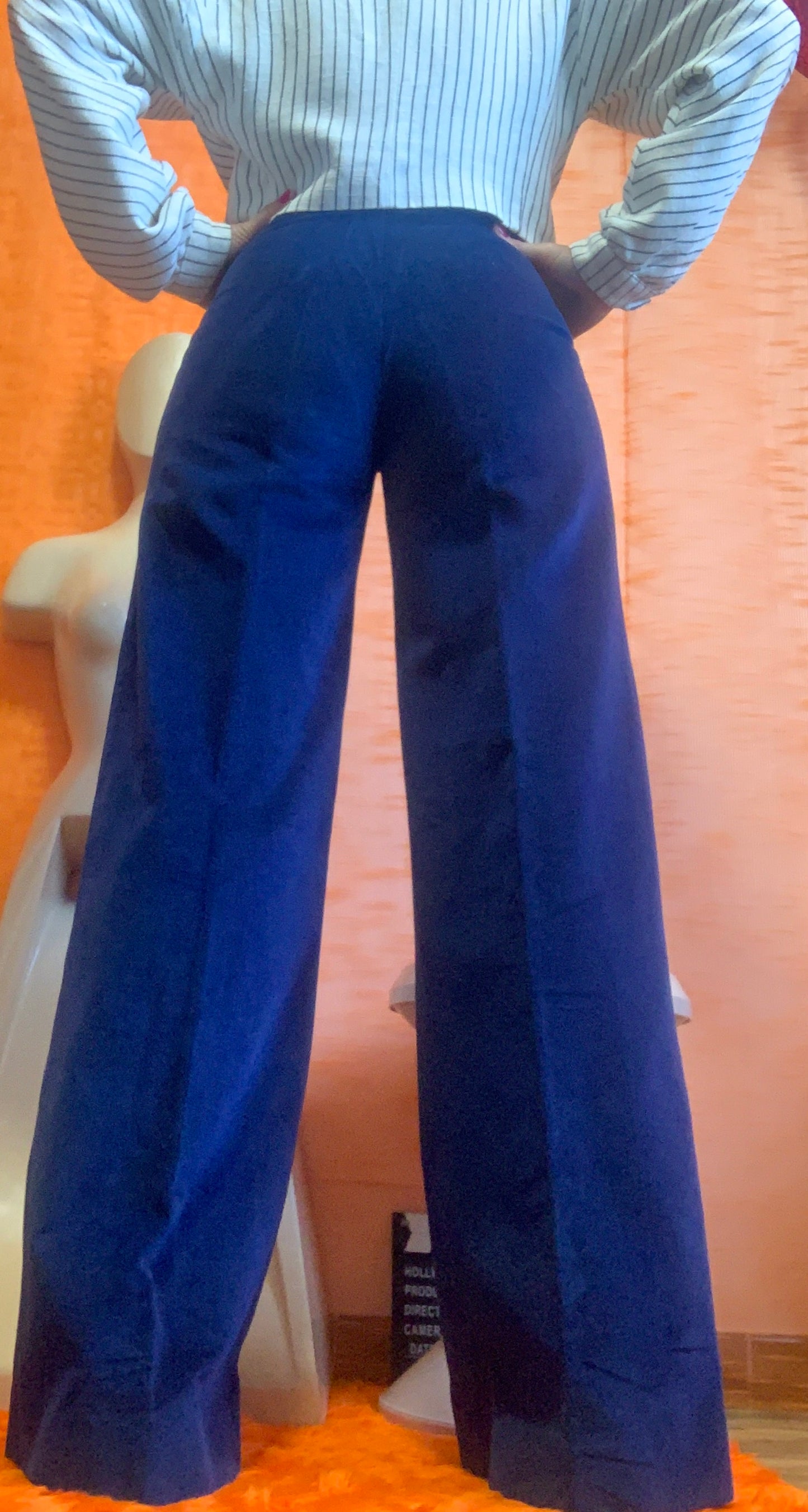 Incroyable Pantalon Pattes d’éléphant Velours épais Taille Haute Vintage 1970