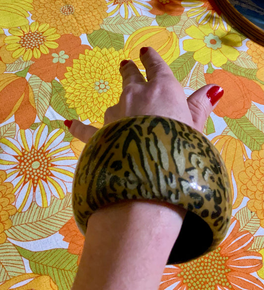 Gros Bracelet rigide Léopard