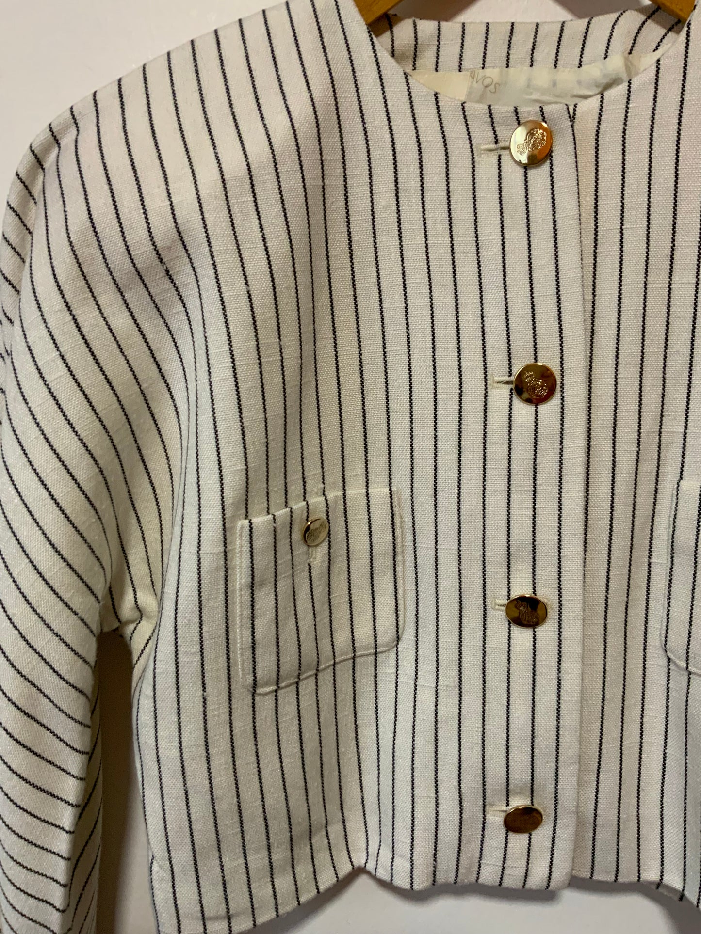 Superbe Veste courte volume à rayures 1980/90 Épaulettes