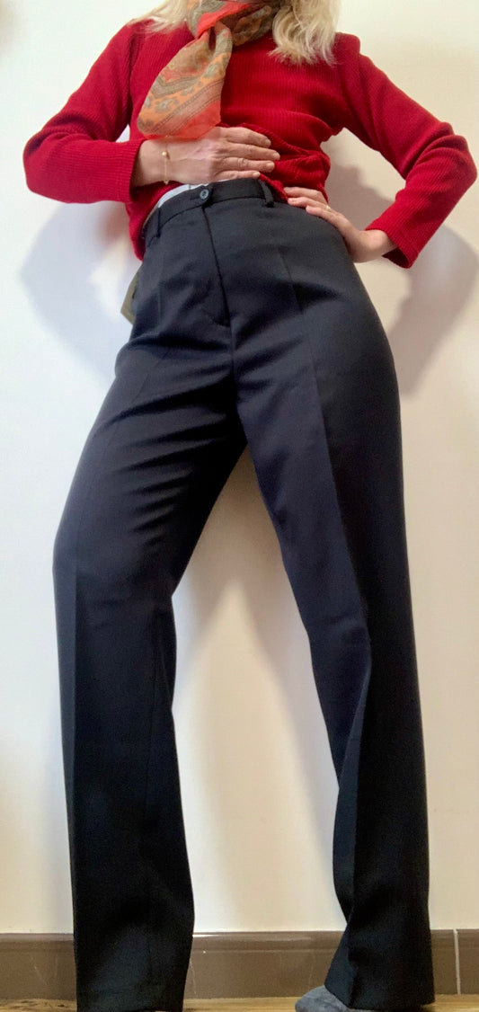 Pantalon taille haute Forme droite large Vintage 1980 France Deadstock