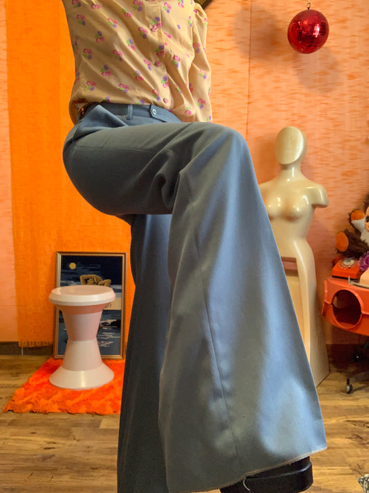 Pantalon Tergal Pattes d’éléphant Vintage 1970 Authentique Neuf Seventies