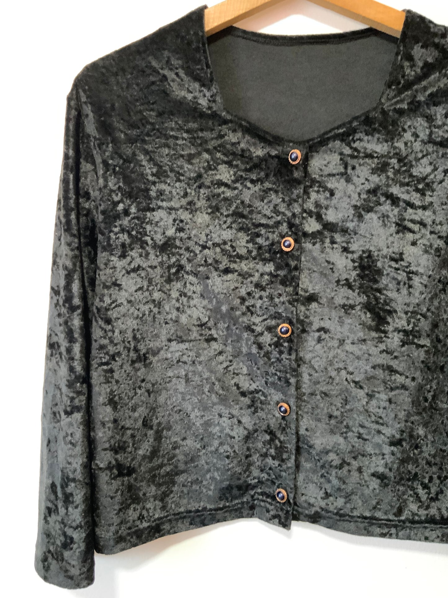 Cardigan Gilet Velours Vintage Boutons métal France 1980