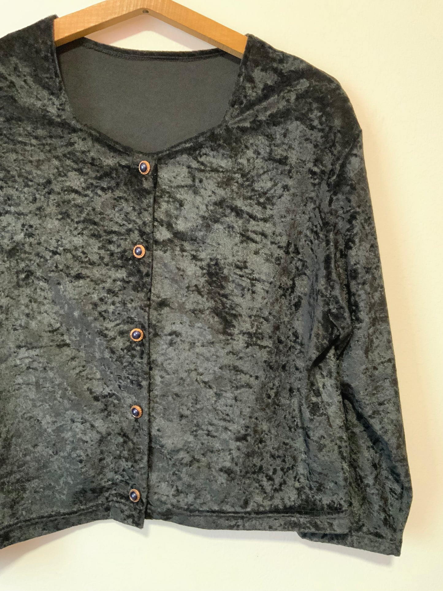 Cardigan Gilet Velours Vintage Boutons métal France 1980