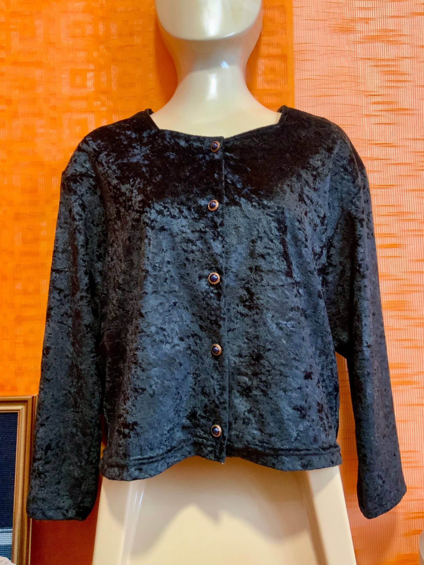 Cardigan Gilet Velours Vintage Boutons métal France 1980