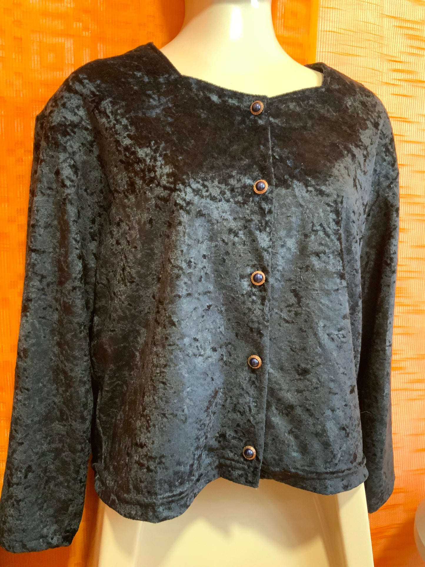 Cardigan Gilet Velours Vintage Boutons métal France 1980