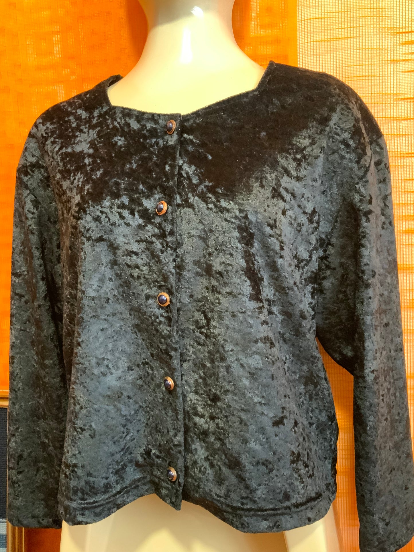 Cardigan Gilet Velours Vintage Boutons métal France 1980