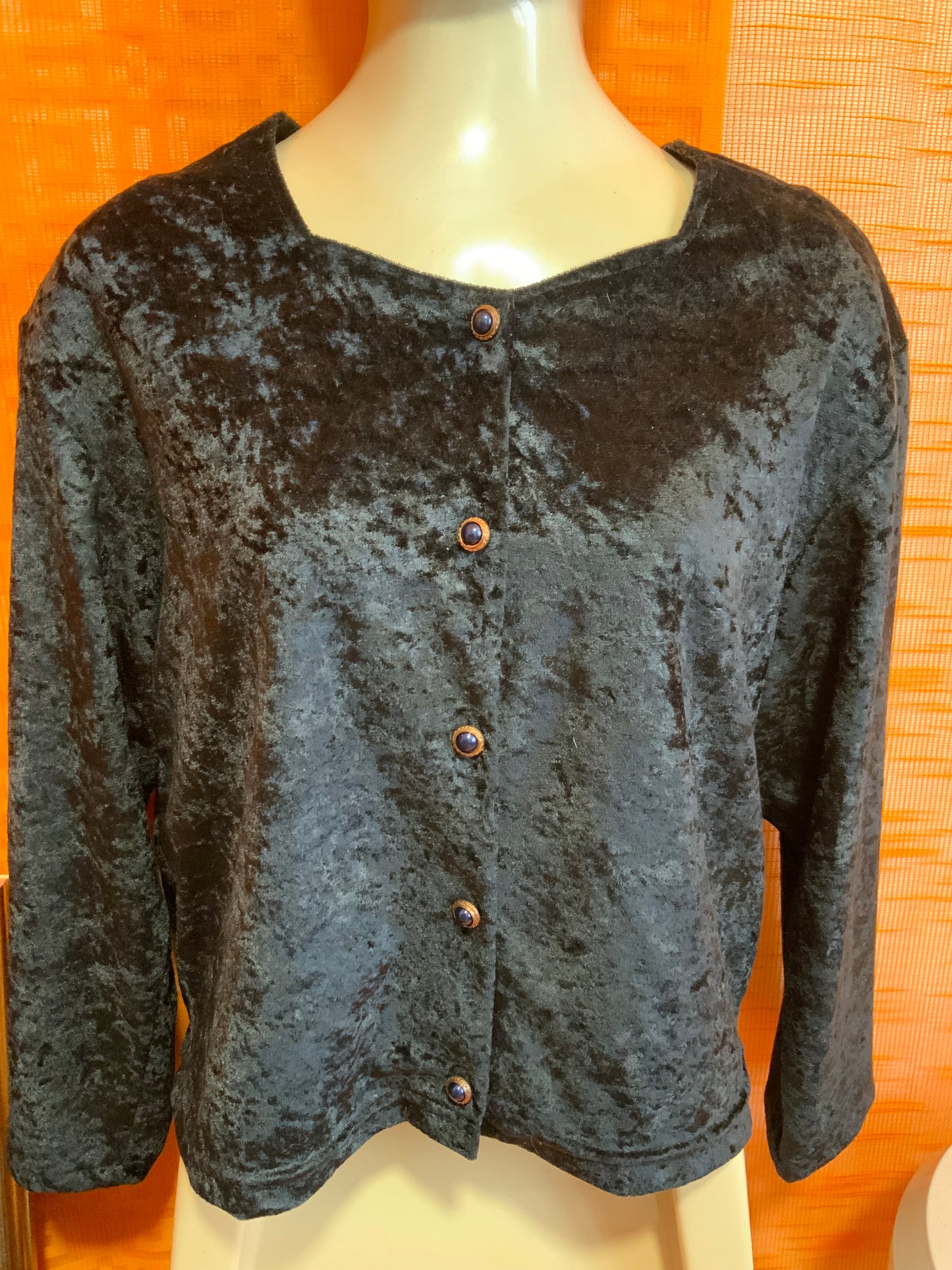 Cardigan Gilet Velours Vintage Boutons métal France 1980