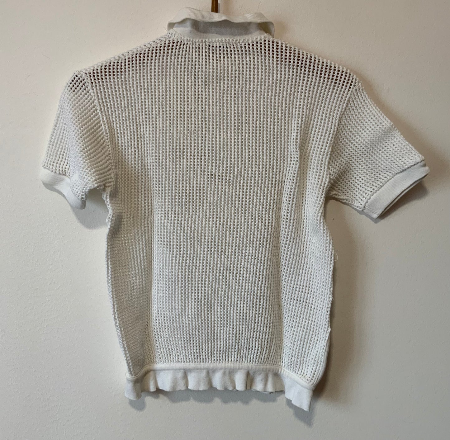 T shirt Polo Ajouré blanc Deadstock Vintage 1970