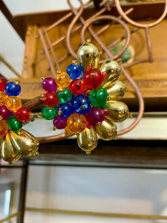 Boucles d’oreilles colorées Vintage 1980 Chic