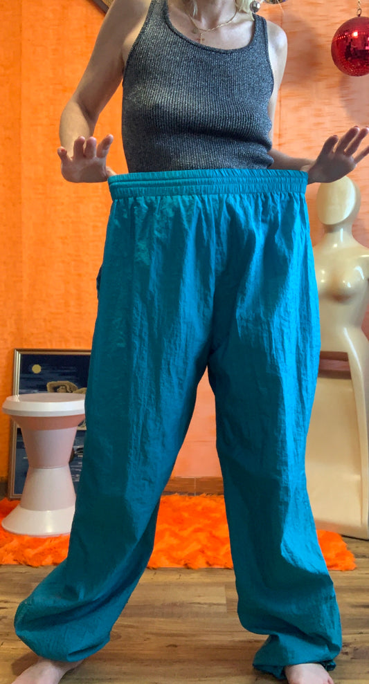 Pantalon Sport Matière fripée turquoise Vintage Etirel Original