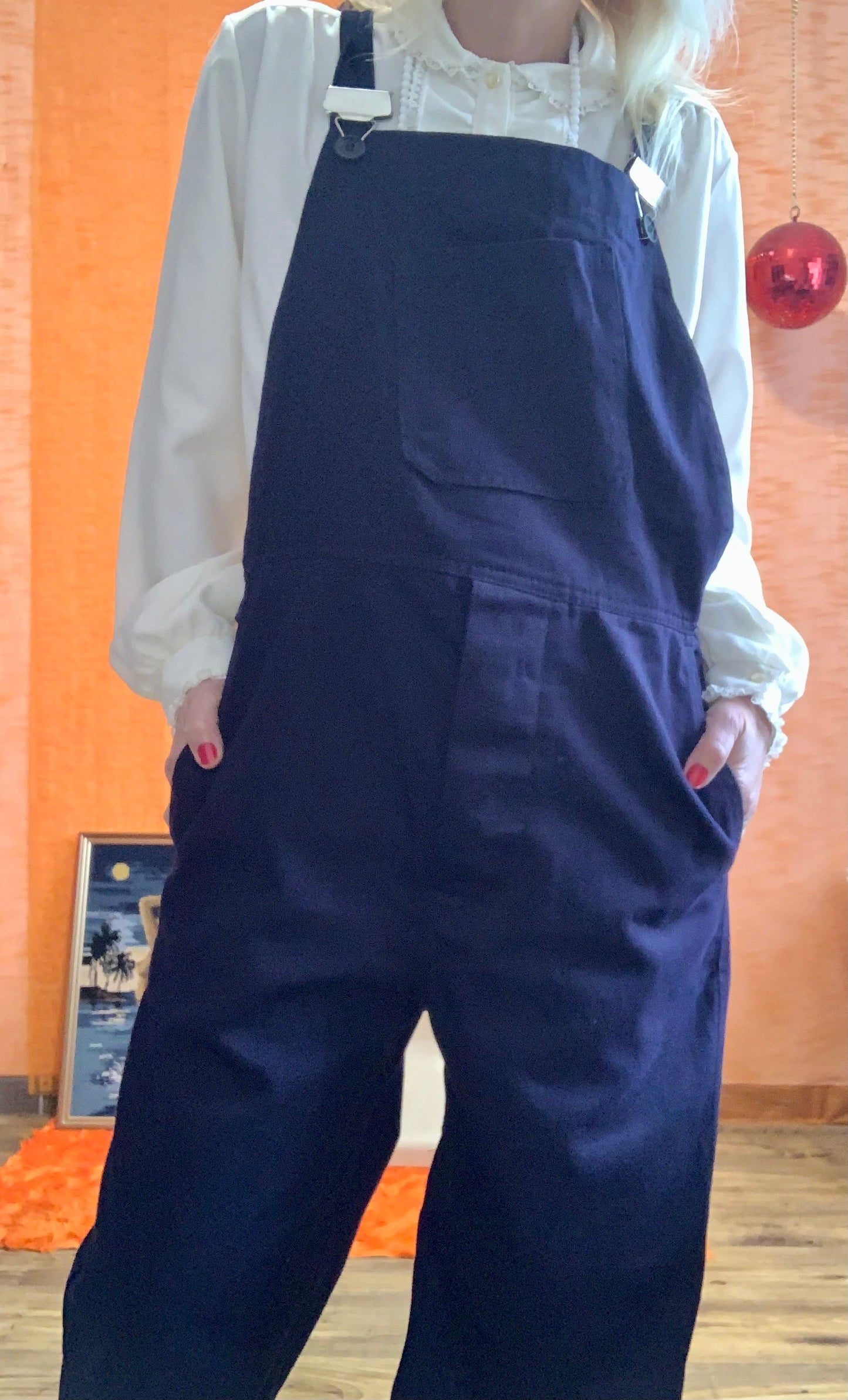 Salopette de travail Coton marine Façon denim Deadstock Neuf