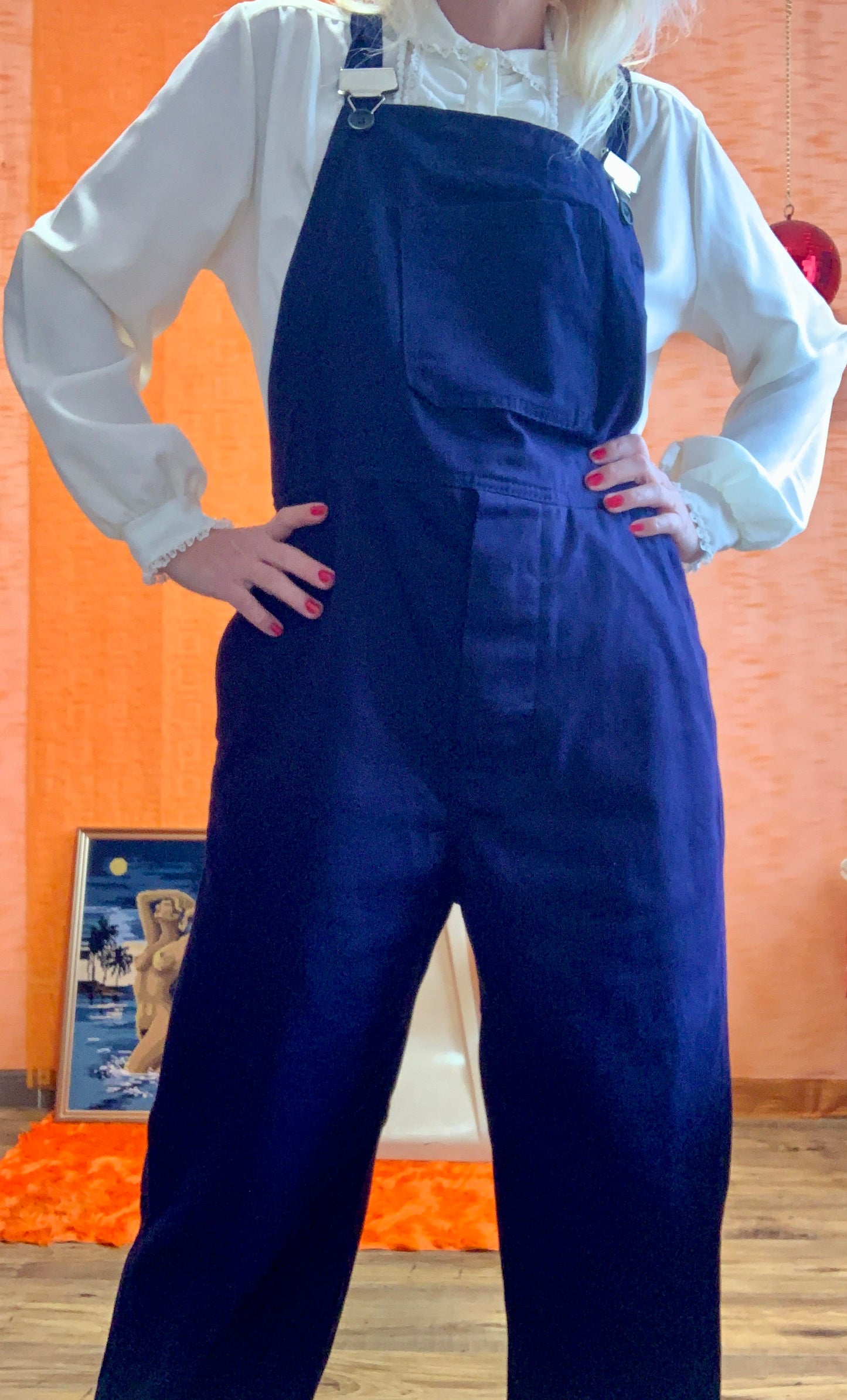 Salopette de travail Coton marine Façon denim Deadstock Neuf