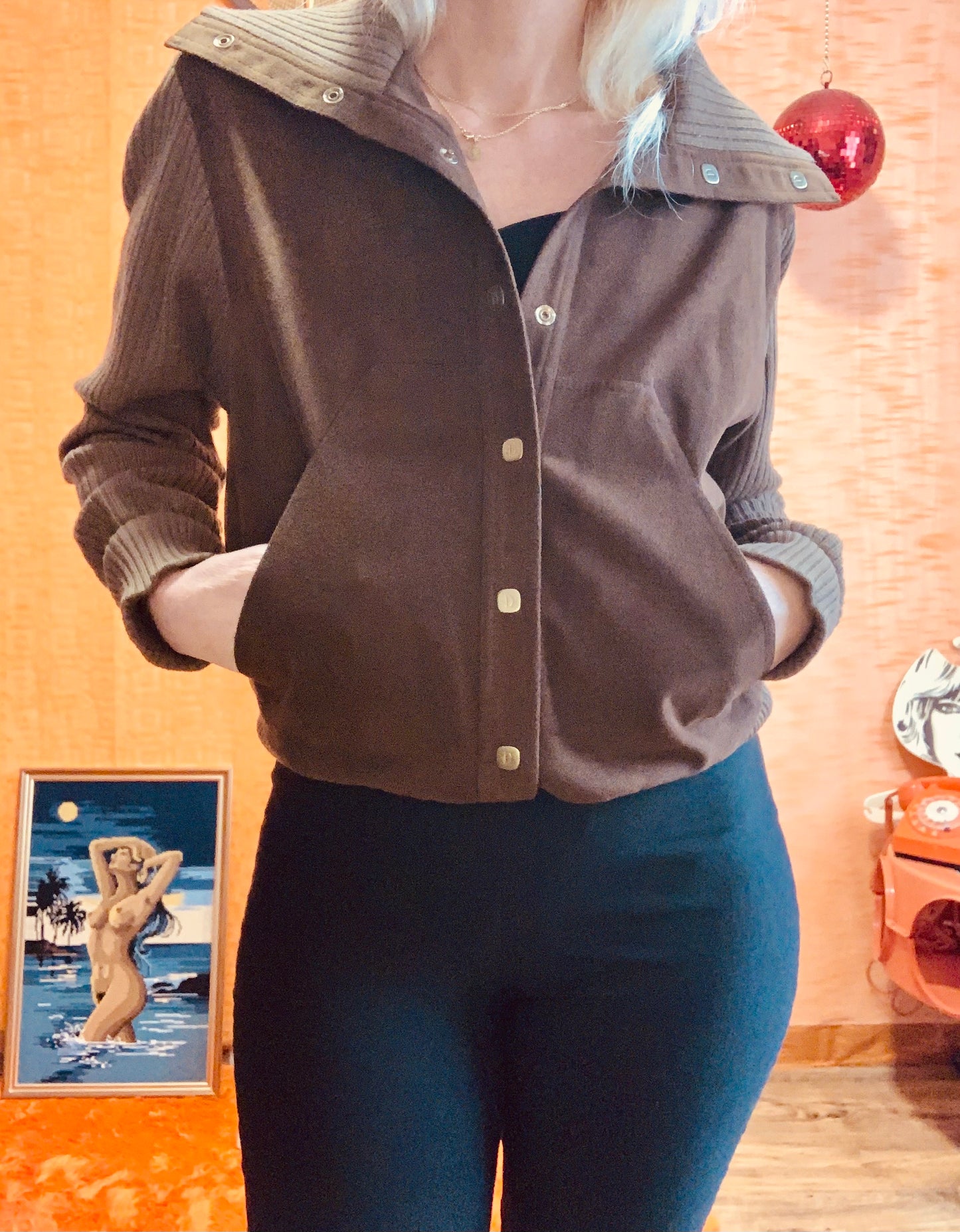Sublime Blouson Façon Daim Vintage de F Desarbre France Haut de Gamme Paris France