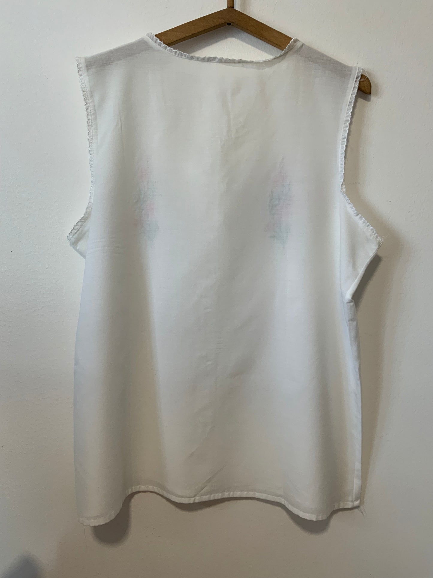 Blouse coton broderies fleurs Vintage 1980