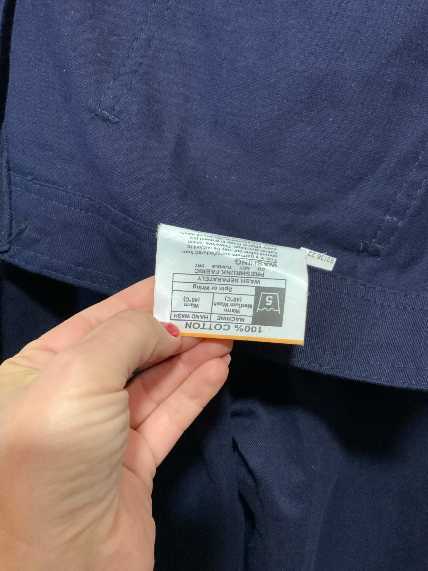 Salopette de travail Coton marine Façon denim Deadstock Neuf