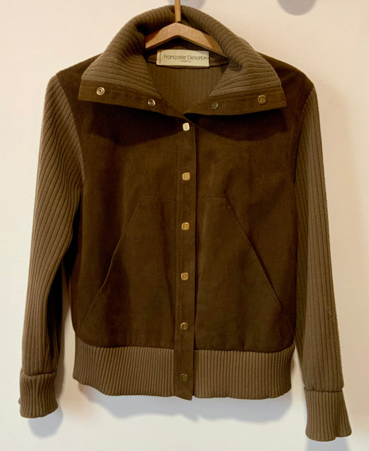 Sublime Blouson Façon Daim Vintage de F Desarbre France Haut de Gamme Paris France