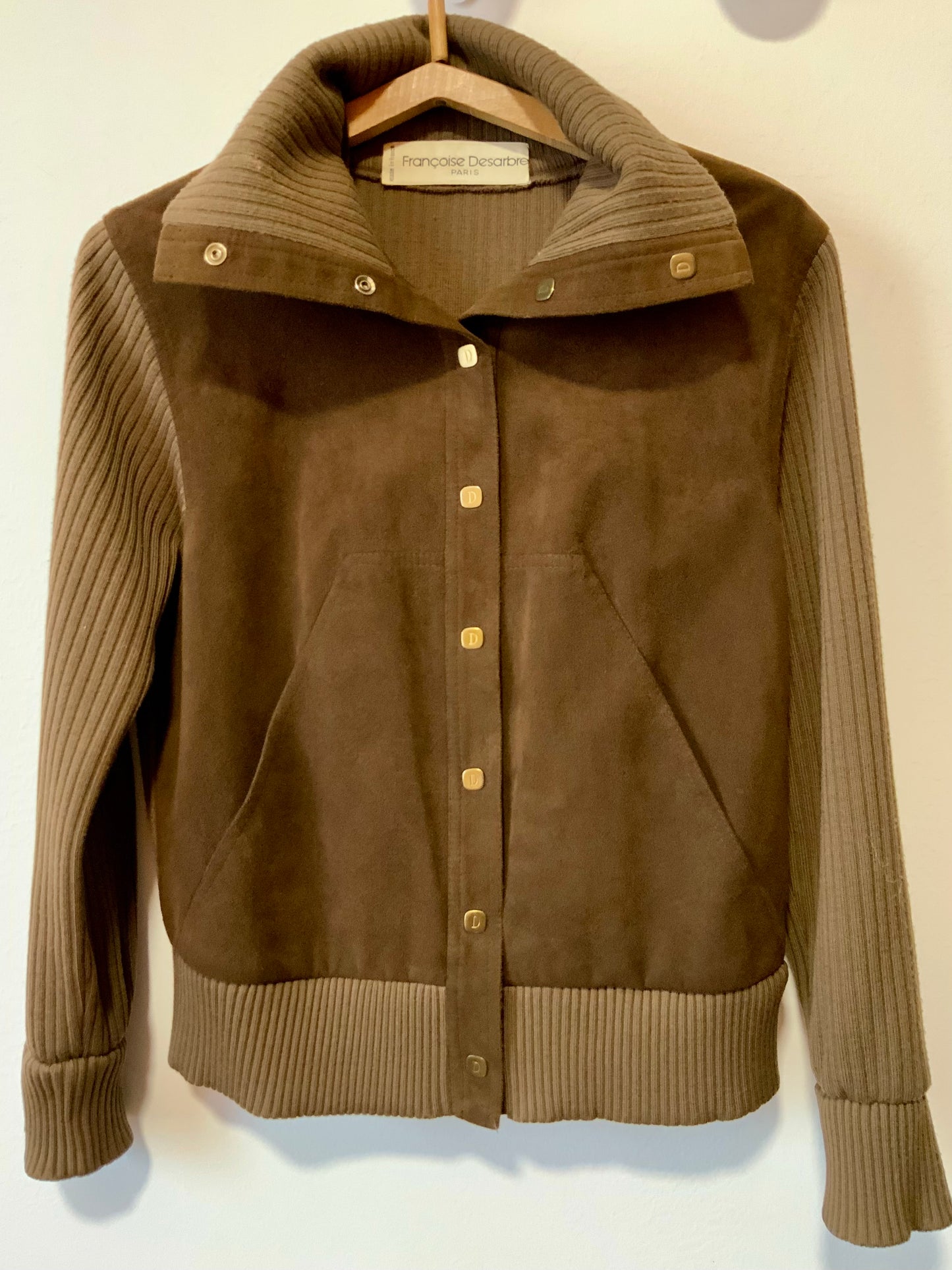 Sublime Blouson Façon Daim Vintage de F Desarbre France Haut de Gamme Paris France