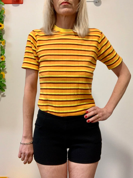 Mini Short noir Poches Vintage 1970