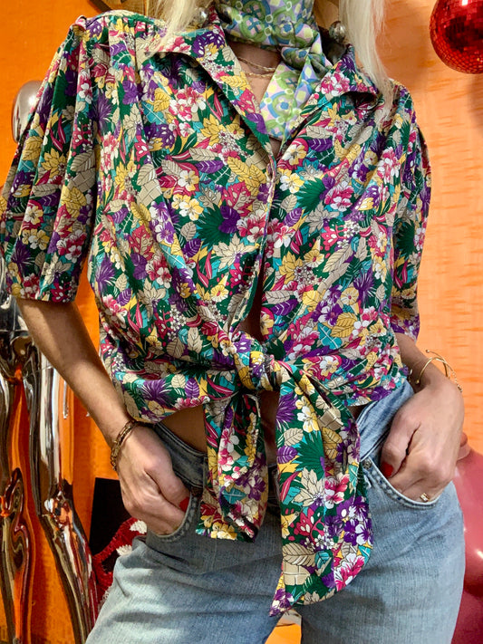Chemisier à fleurs Devernois France 1990