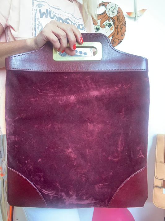 Sac cabas En velours et métal doré Beauté Vintage 1970