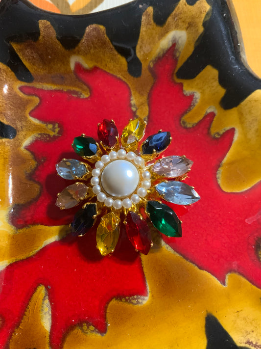 Broche Fleur colorée Vintage
