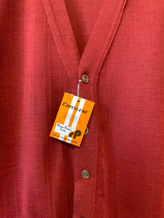 Gilet Laine Couleur Rouille Vintage Deadstock 1970