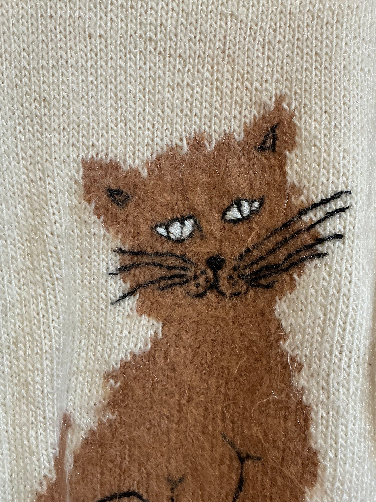 Pull Tricot Main Laine Mohair Tricoté Main Vintage- T40