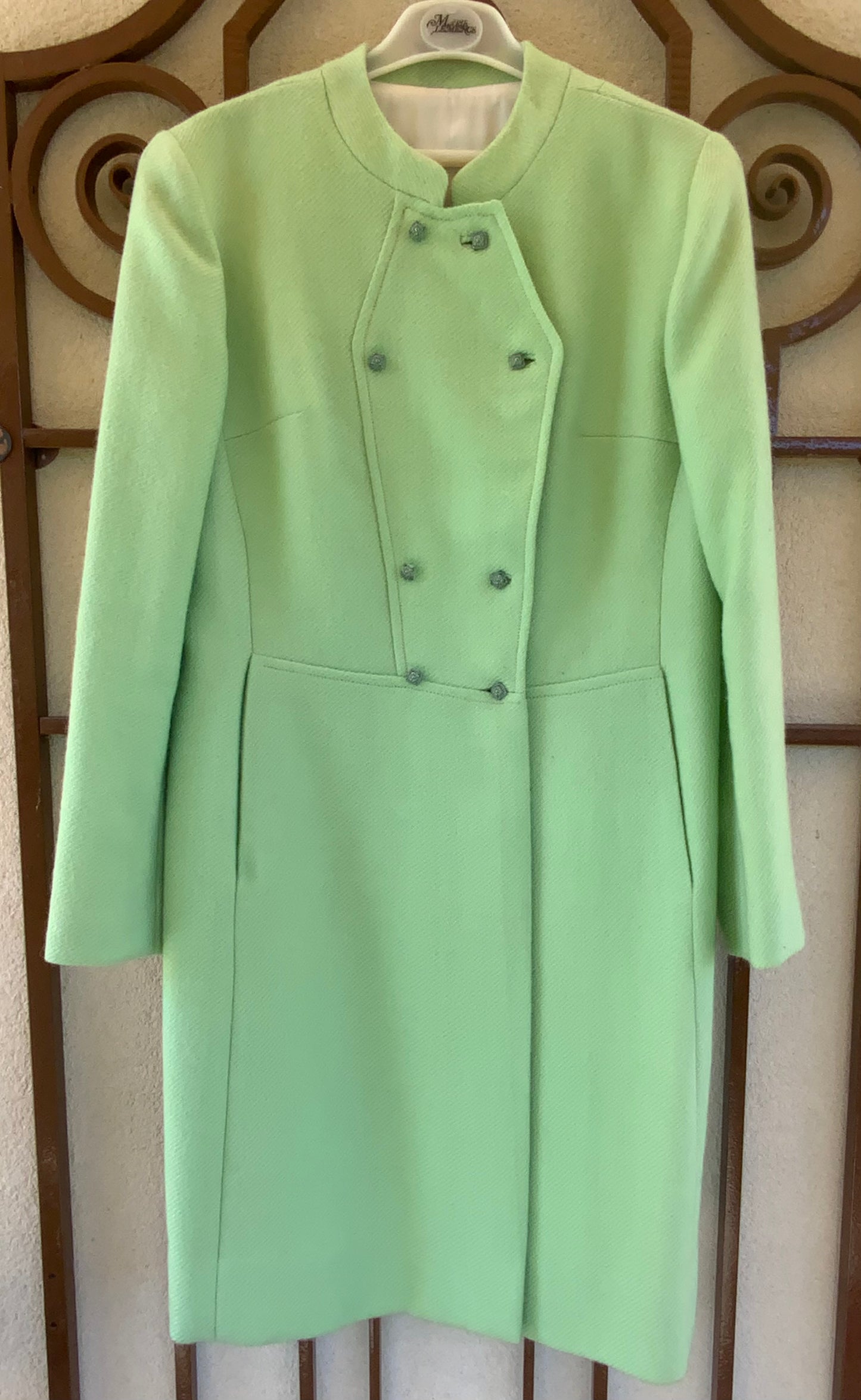 Superbe Manteau 1960/70 Vert Pure Laine