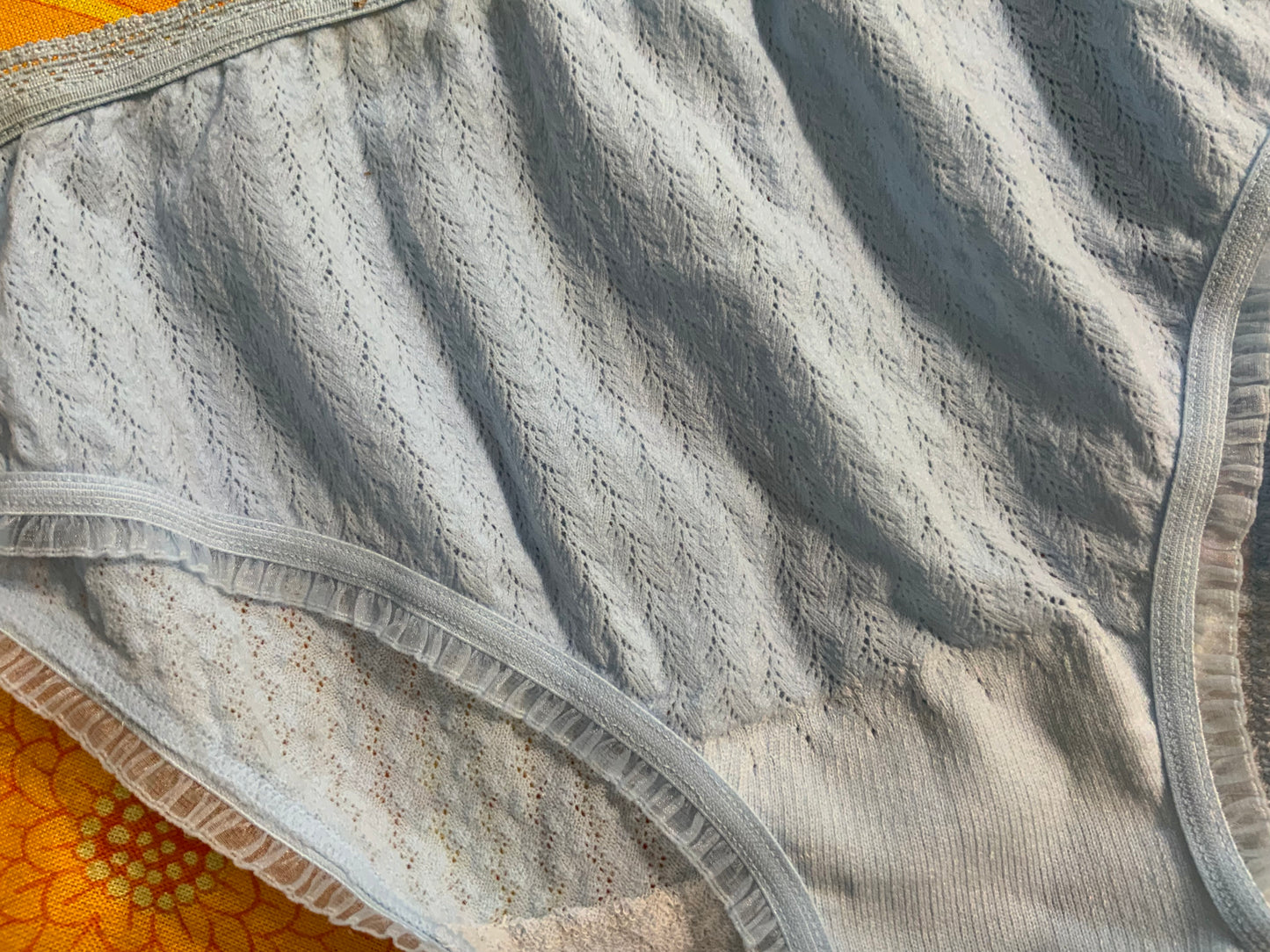 Culotte Dentelle polyamide bleue Vintage Neuf Deadstock 1970/80 France