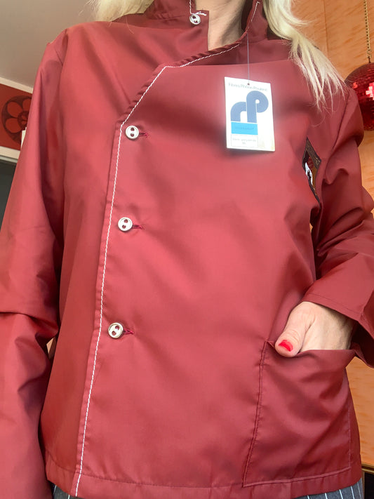 Blouse Marron surpiquée Vintage Tergal Neuf 1970