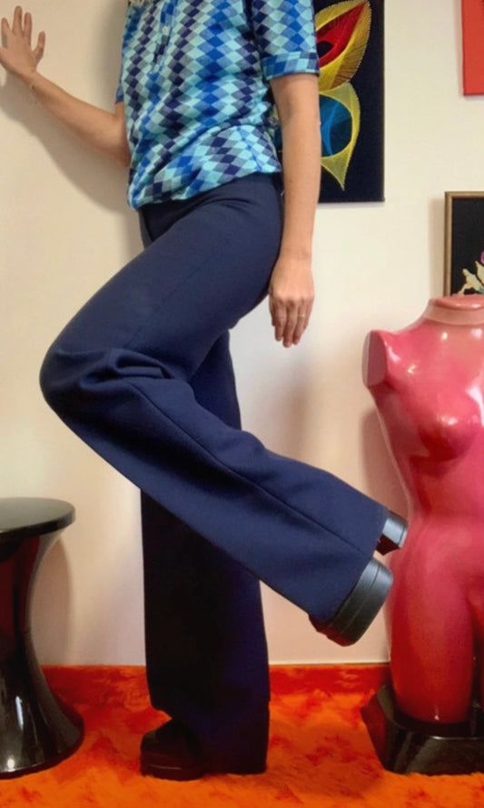 Pantalon Flare Pattes d’elephant Large Tergal Deadstock Vintage 1970 Modele Florence